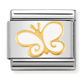 Nomination Composable Classic Link 030278/03 White Butterfly 18k Gold & Enamel